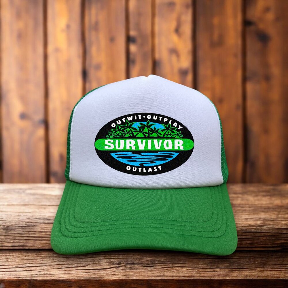 Survivor Unisex Trucker Hat Green Castaway Island Jeff Probst Ball Cap